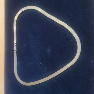 Italian Gold Cover Sterling 925 Herringbone Chain Necklace 18" , 12.6 grms